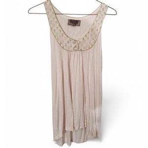 Urban Outfitters Sleeveless Cream Polka Dot Top